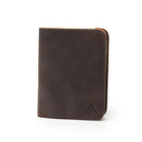Vintage Leather Men Wallet Short Money Clips Engraving Purse