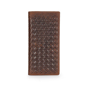 Woven Leather Clutch Bag Long Wallet