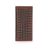 Woven Leather Clutch Bag Long Wallet