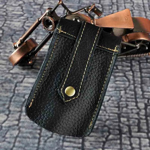 Men's Leather Car Remote Control Case with Key Ring