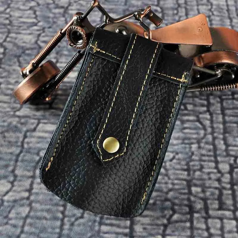 Men's Leather Car Remote Control Case with Key Ring