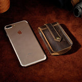 Men's Leather Car Remote Control Case with Key Ring