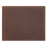 RFID Leather Men's Wallet Crazy Horse Dollar Clip