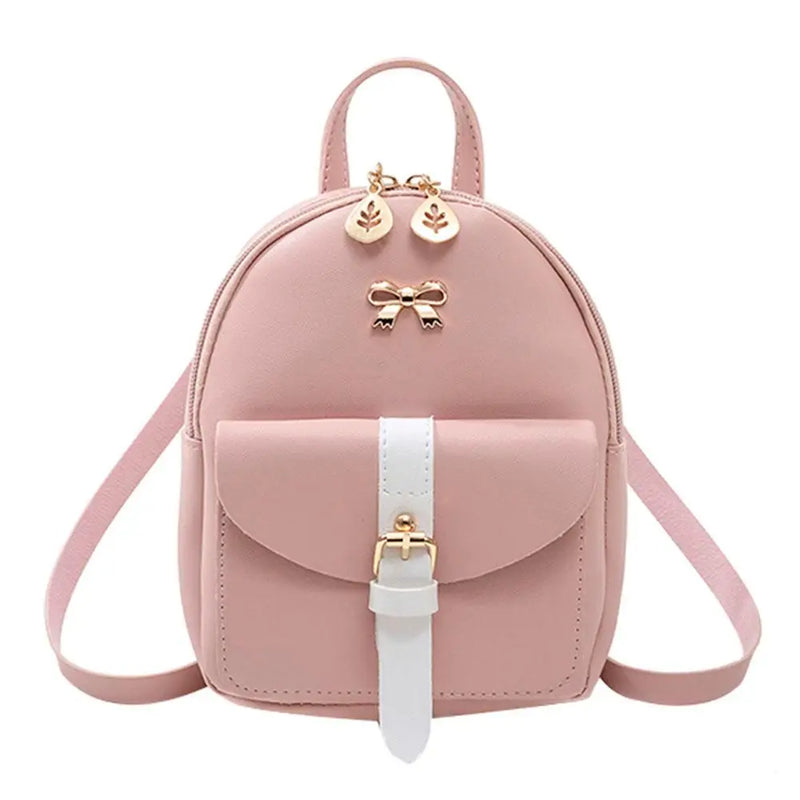 Leather Messenger Bags Small Shoulder Crossbody Bowknot Backpacks