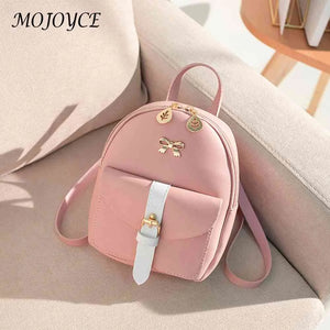 Leather Messenger Bags Hit Bowknot Backpacks Women Small Shoulder Crossbody Bags