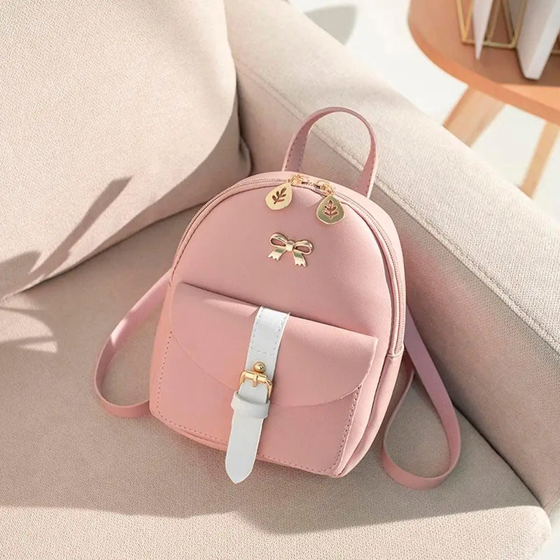 Leather Messenger Bags Hit Bowknot Backpacks Women Small Shoulder Crossbody Bags