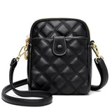 Quilted Rhombus Leather Messenger Handbag for Ladies