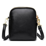 Quilted Leather Messenger Handbag Casual Purse Phone Bag