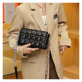 Quilted Orange Leather Crossbody Bag for Women