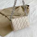 Quilted Orange Leather Crossbody Bag for Women