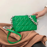 Quilted Orange Leather Crossbody Bag for Women