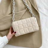 Quilted Orange Leather Crossbody Bag for Women