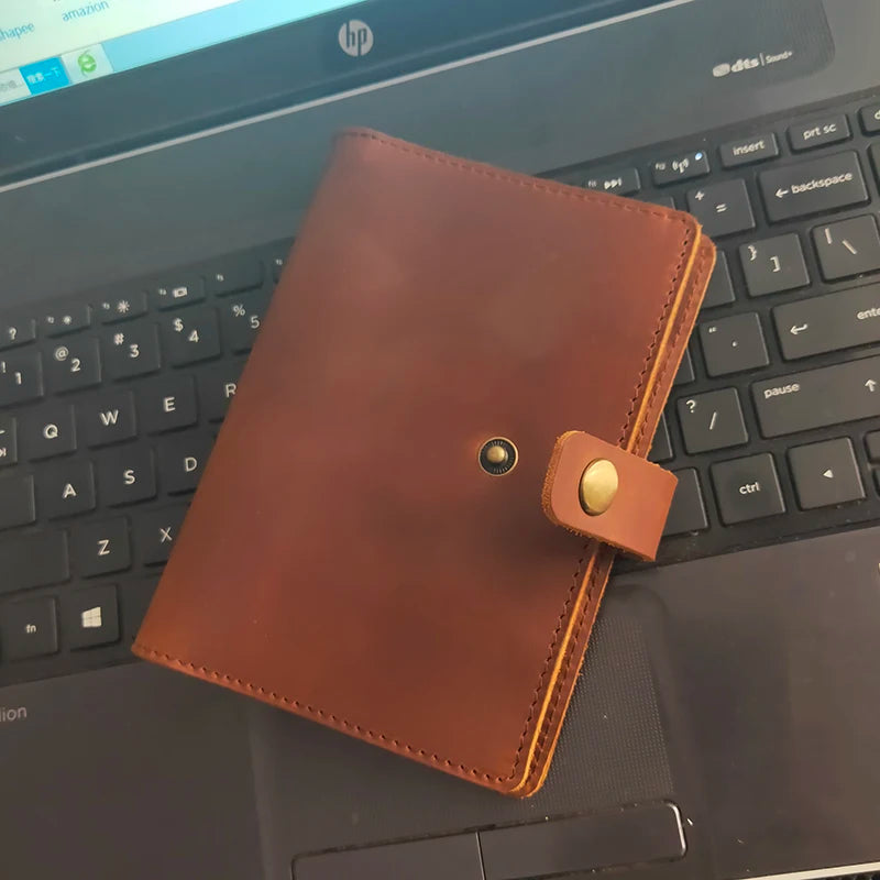 Vintage Leather Passport Cover for Men Travel Wallet