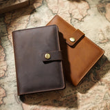 Vintage Leather Passport Holder for Men, Business Travel Wallet