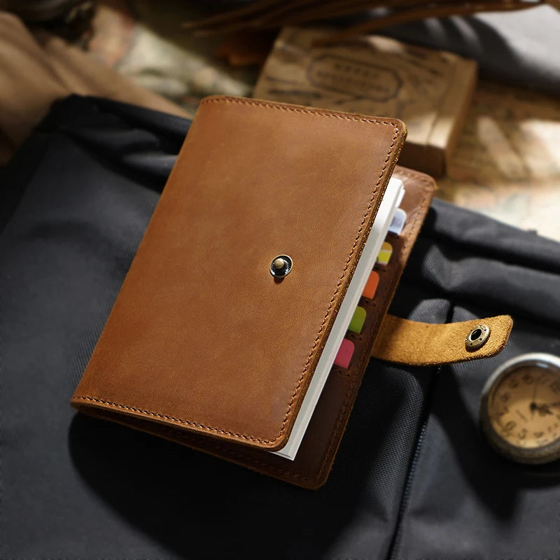 Vintage Leather Passport Holder for Men, Business Travel Wallet