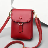 Leather Phone Bag Ladies Crossbody Purse Anti-theft Money Pocket
