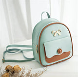 Leather Shoulder Bag for Teenage Girls Multi-Function Mini Backpack