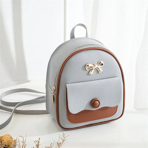 Leather Shoulder Bag for Teenage Girls Multi-Function Mini Backpack