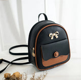Leather Shoulder Bag for Teenage Girls Multi-Function Mini Backpack