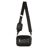 Leather Shoulder Bags Hand Crossbody Bags Soft Square Zipper with Small Purse