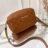 Lingge Embroidery Small Messenger Bag - Chain Ladies Crossbody Bag