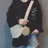 Leather Solid Chest Waist Bag For Women Shoulder Messenger Handbags