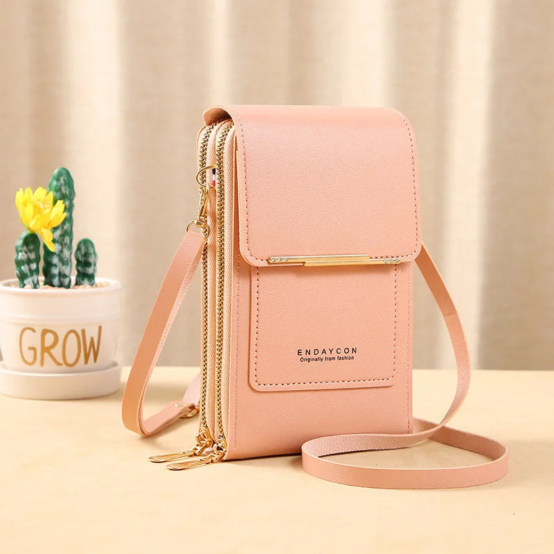 Leather Touch Screen Cell Phone Bag Women Pouch Wallets