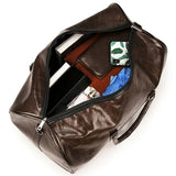 Large Zipper Pu Duffle Leather Travel Bag Men