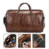 Large Duffle Leather Travel Bag Fitness Men Shoulder Bag Zipper Pu