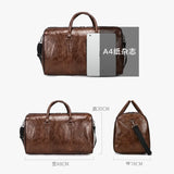 Large Duffle Bag Zipper Pu Leather Travel Bag Men