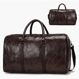 Large Leather Travel Bag Duffle Zipper Pu Shoulder Bag