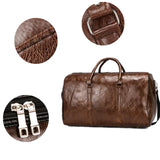 Large Zipper Pu Duffle Leather Travel Bag Men