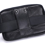 Large Capacity Leather Waist Bag Brown Multi-layer Phone Bag