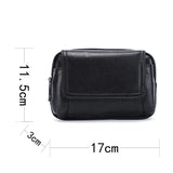 Large Capacity Leather Waist Bag Brown Multi-layer Phone Bag
