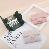 Real Cowhide Leather Wallet Key Holder Mini Purse for Women