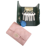 Real Cowhide Leather Wallet Key Holder Mini Purse for Women