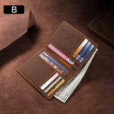 Men's Crazy Horse Coffee Leather Wallet Short/Long Purse