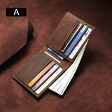 Men's Crazy Horse Coffee Leather Wallet Short/Long Purse