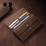 Men's Crazy Horse Coffee Leather Wallet Short/Long Purse