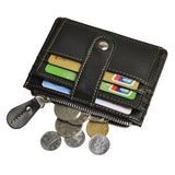Oil Wax Leather Men's Wallet Multi-card Button Mini Small Card Coin Bag