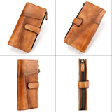 Fashionable Real Cow Leather Long Wallet Purse Clutch Purse Soft Wallets
