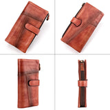 Fashionable Real Cow Leather Long Wallet Purse Clutch Purse Soft Wallets