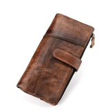 Fashionable Real Cow Leather Long Wallet Purse Clutch Purse Soft Wallets