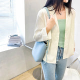 Leather Woven Shoulder Strap Shoulder Bag