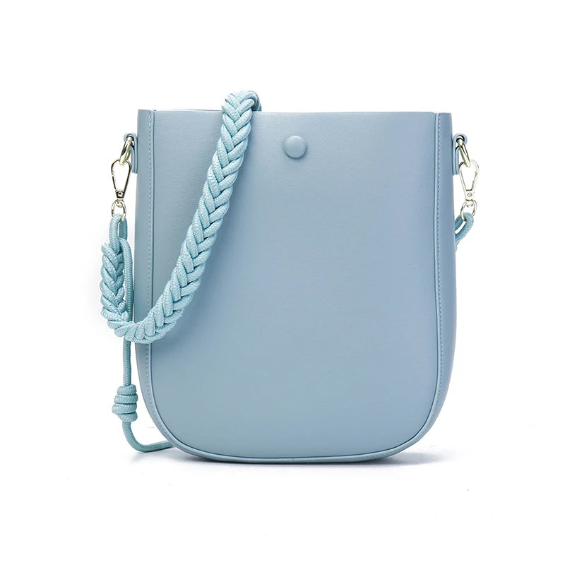 Leather Woven Shoulder Strap Shoulder Bag
