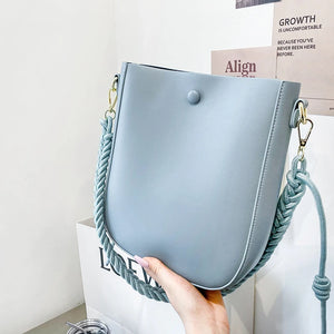 Leather Woven Shoulder Strap Shoulder Bag