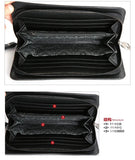 Skull Rivet Wristlet Wallet Long Zip Handbag for Women