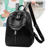 Leather Women's Backpack High Capacity Travel School Bags