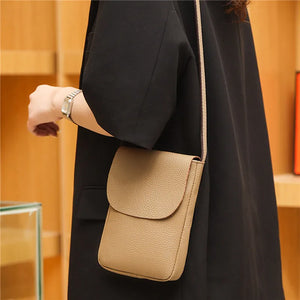 Leather Women's Casual Phone Bag Ladies Small Shoulder Bag