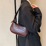 Half Moon Leather Women's Shoulder Bag Casual Totes